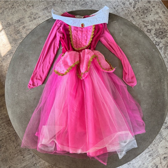 Sleeping Beauty Aurora Pink Princess Dress girls size 4-5 - Picture 2 of 5